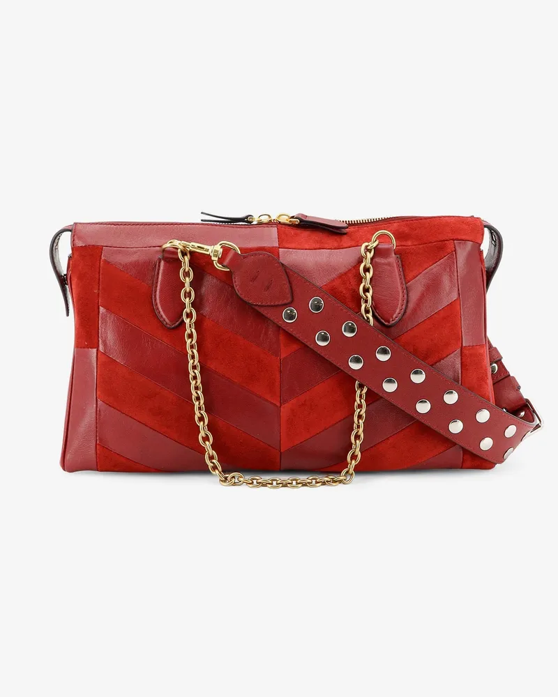 Valentino Garavani Women's Crossbody Bag Panthea Red Suede-Leather Shoulder Suede/leather Red
