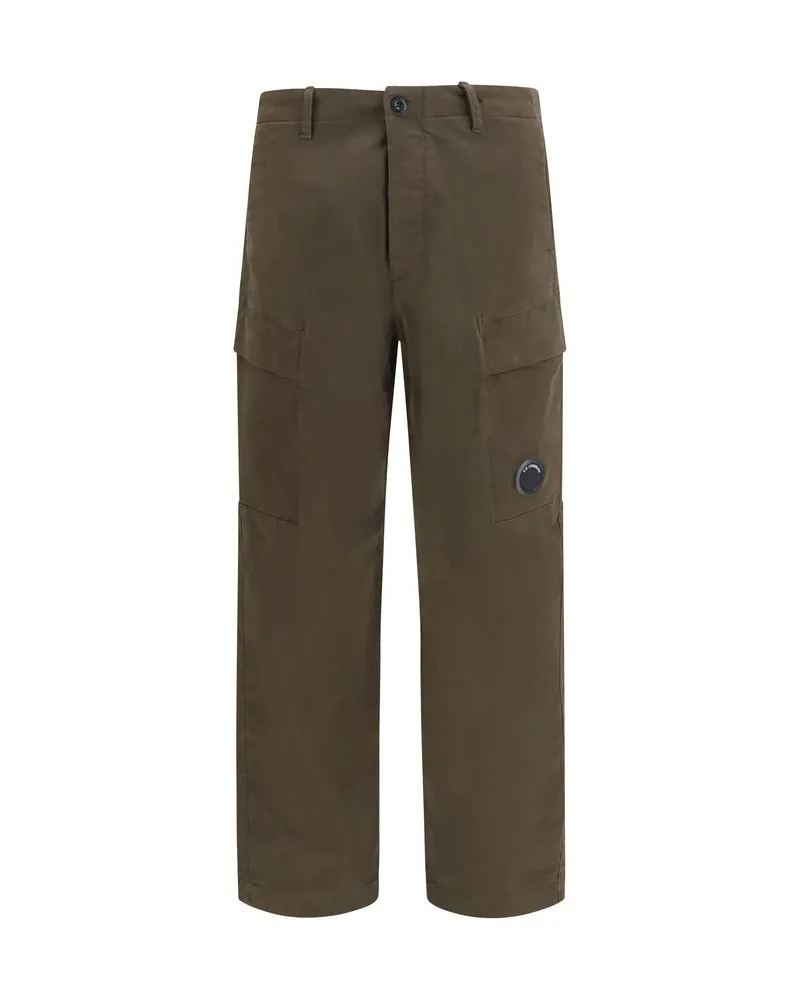 C.P. Company Cotton Satin Cargo Pants — Brown Brown