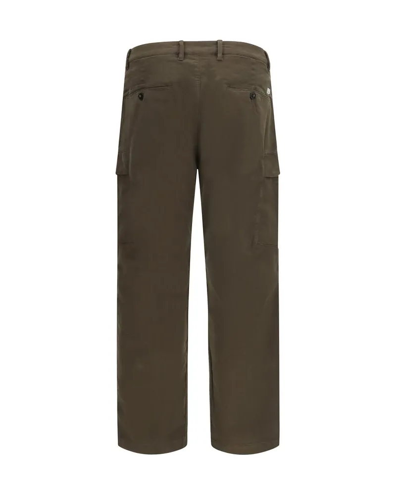 C.P. Company Cotton Satin Cargo Pants — Brown Brown