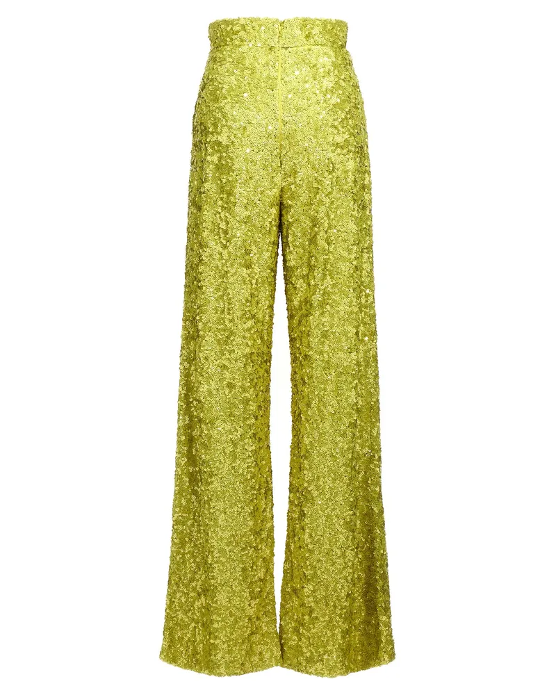 Ermanno Scervino Women's Bicolor Polyamide Flared Pants Green
