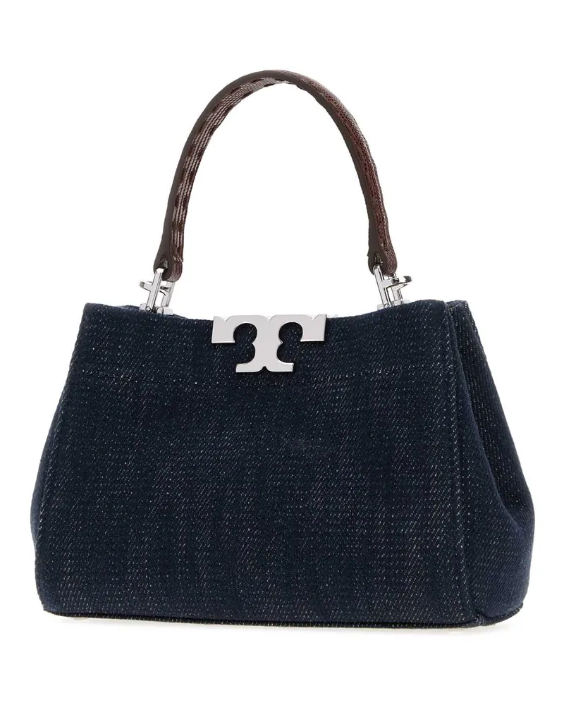 Tory Burch Women's Eleanor Top Handle Bag Navy Fabric Navy