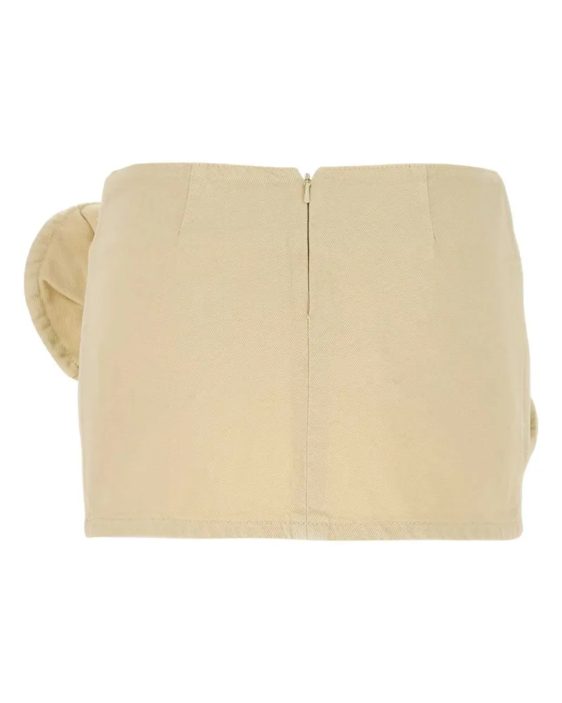 Magda Butrym Women's Cream Denim Mini Skirt Beige Exterior: Cotton Abiti Dress Beige