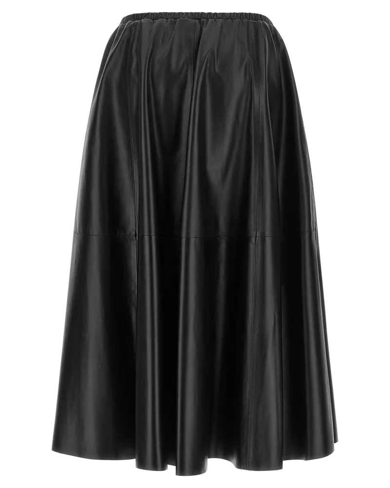 Alberta Ferretti Polyester Flared Skirt — Black Black
