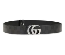 Men's Reversible Cut Gg Marmont Black Black-Black Cotton; Linen; Polyurethane Belts E Braces Black/black