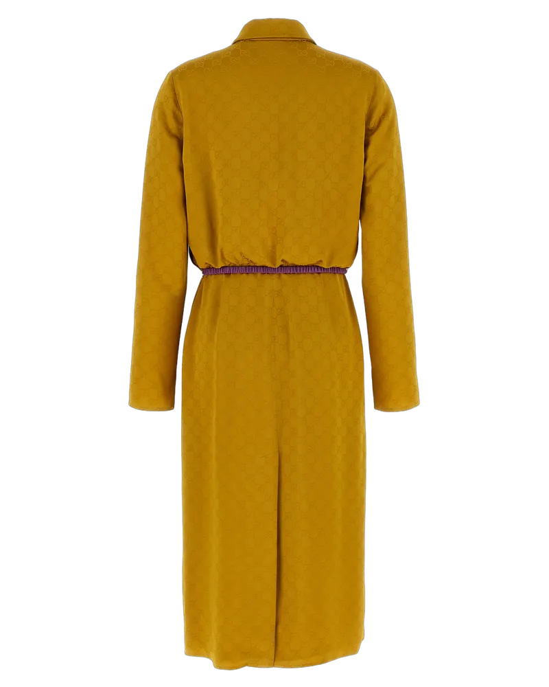 Gucci Women's Bicolor Viscose Midi Dress Yellow