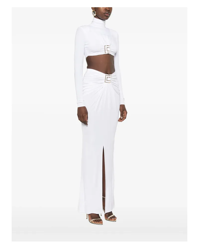Elisabetta Franchi High-Neck Polyamide Bodysuit — White White