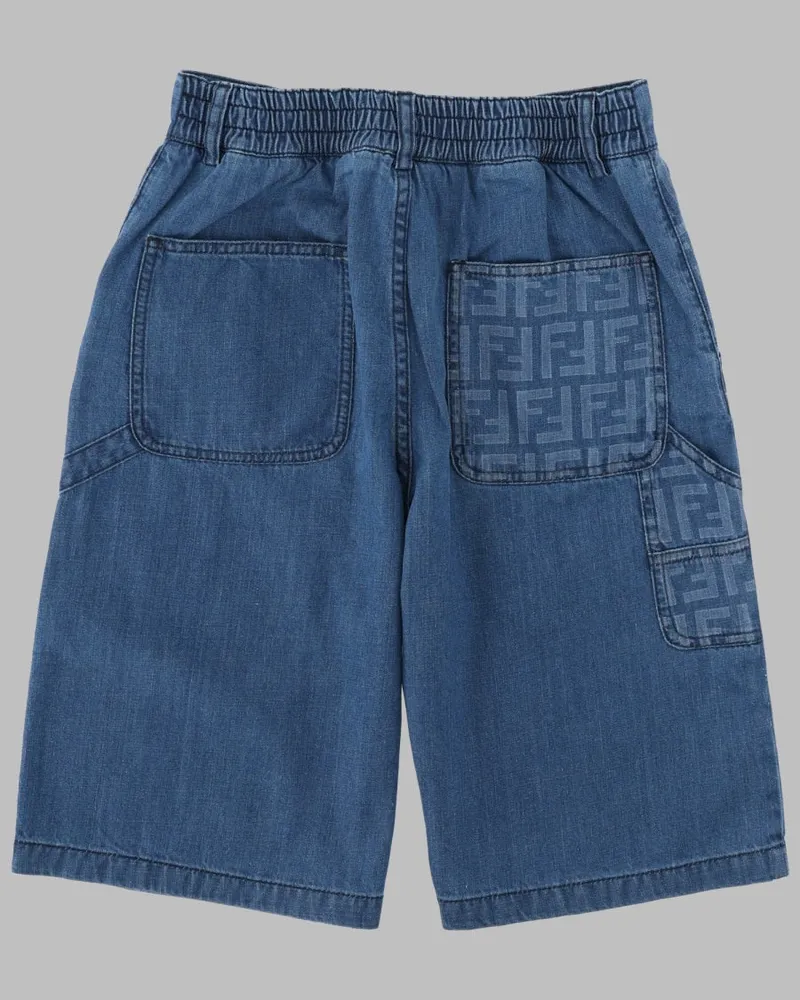 Fendi Denim Cotton Bermuda Shorts — Blue Blue