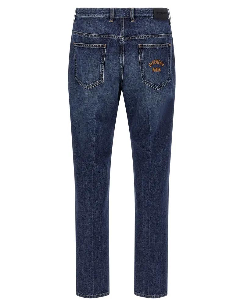 Givenchy Men's Blue Cotton Straight-Leg Jeans Clothing Blue