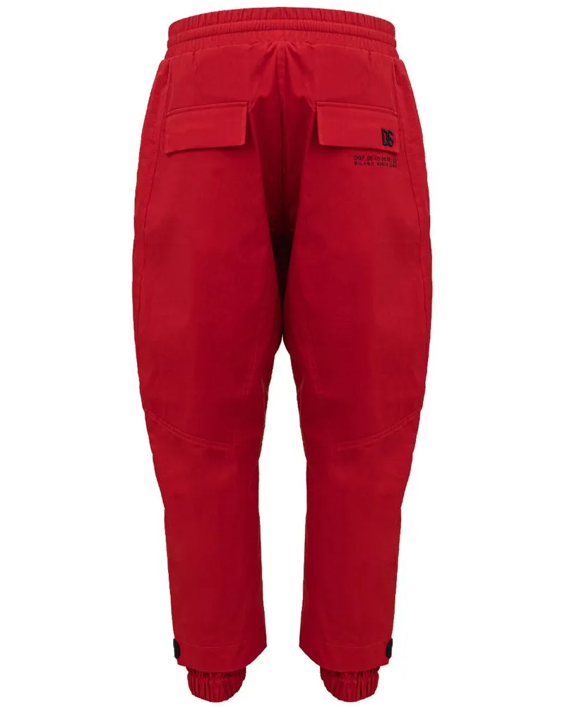 Dolce & Gabbana Men's Red Polyamide Athletic Pants Red
