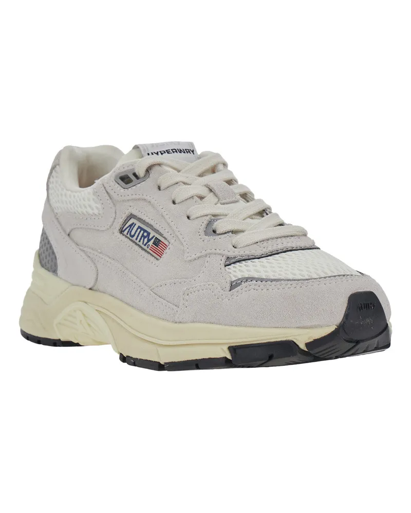 AUTRY Women's Sneakers With Leather Trim White Suede Cow Trainers White
