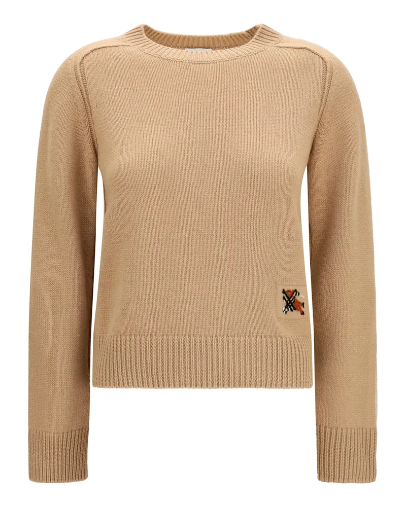 Burberry Women Sweater Wool And Cashmere Camel (ovis Aries 