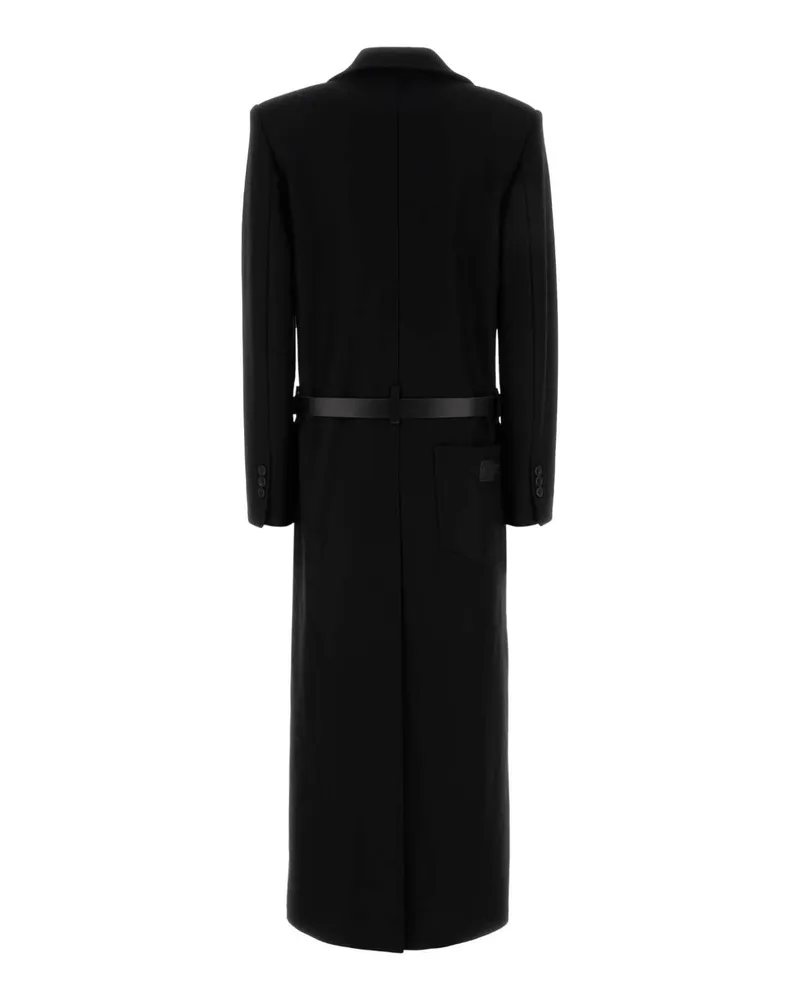 Dsquared2 Women's Black Stretch Wool Blend Coat Exterior: Nylon Elastane Cappotti Black