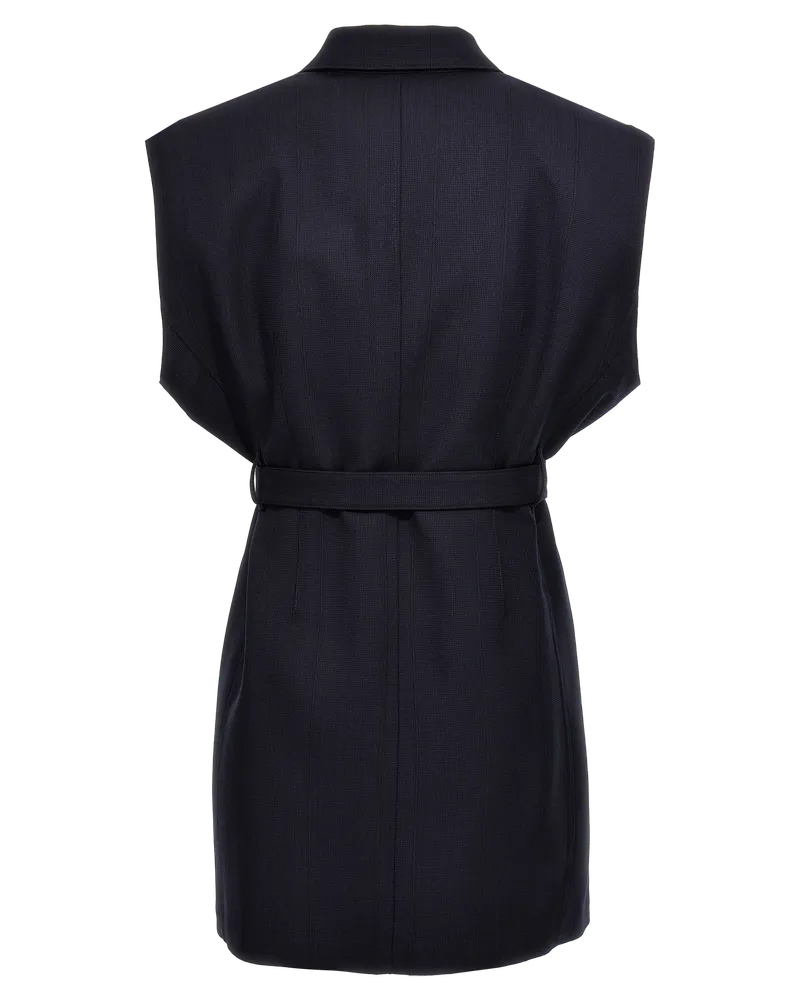 Prada Women's Blue Virgin Wool Sleeveless Jacket Clothing Navy
