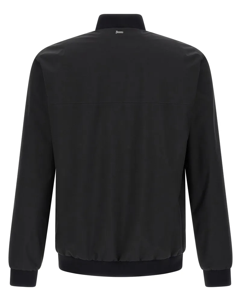 Herno Water-Repellent Functional Bomber Jacket — Black Black