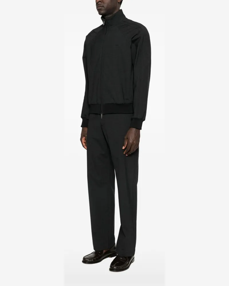 Emporio Armani Wool Blend Bomber Jacket — Black Black