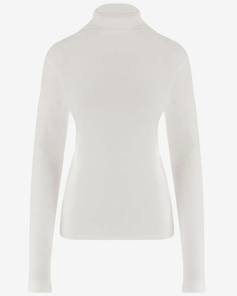 Vince Women's Turtleneck Stretch Modal White Sweater White