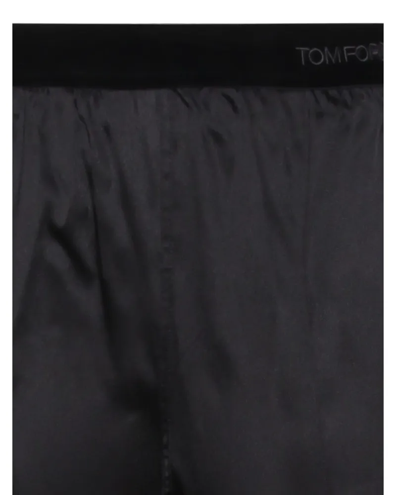 Tom Ford Silk Satin Trousers — Black Black