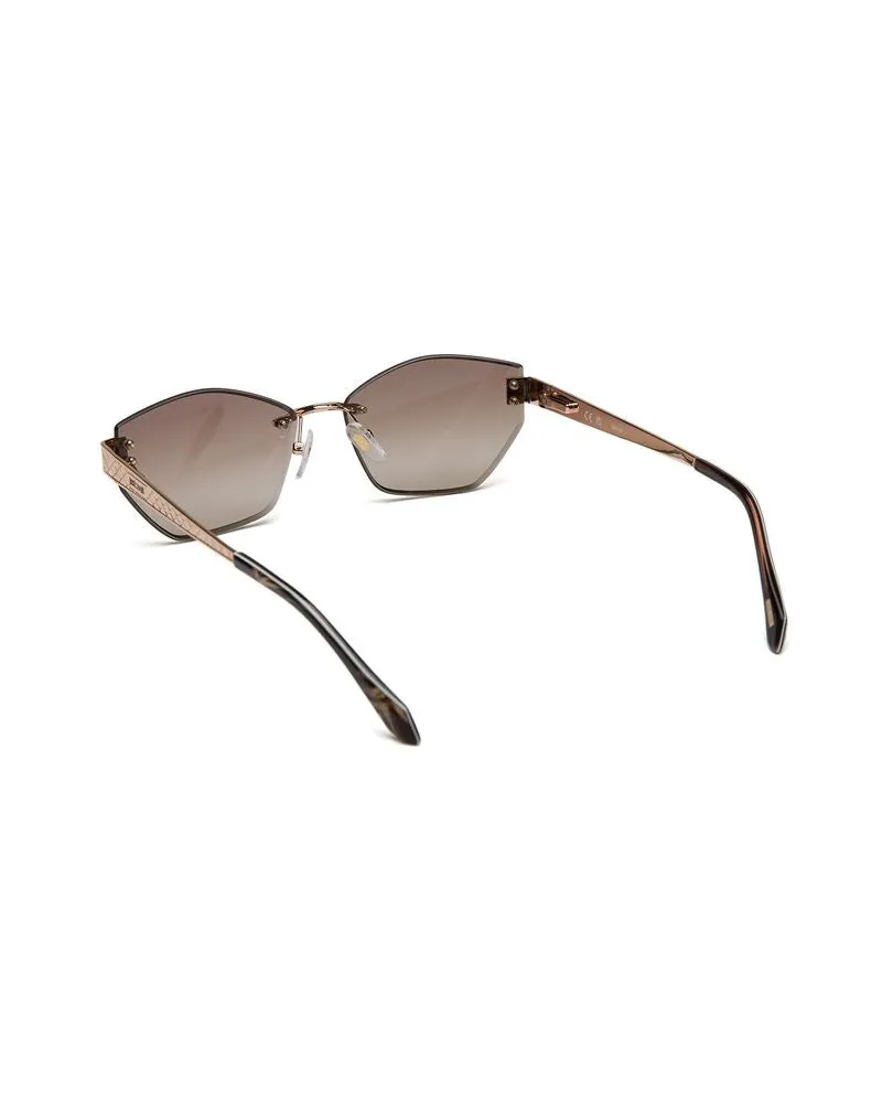 Just Cavalli SJC202 Hexagonal Metal-Frame Sunglasses — Gold Gold