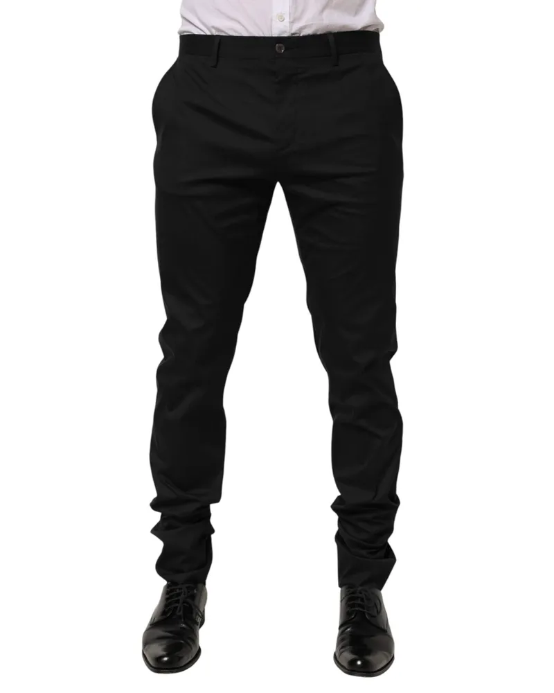 Dolce & Gabbana Men's Cotton Formal Dress Trousers Black Black