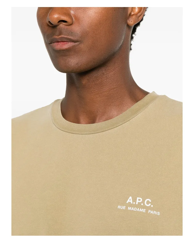 A.P.C. Organic Cotton Logo T-Shirt — Beige Beige