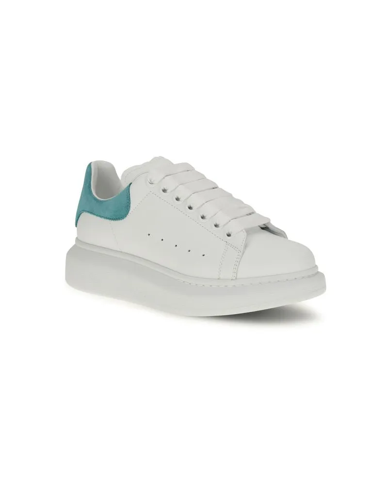 Alexander McQueen Chunky Calf Leather Sneakers — White White