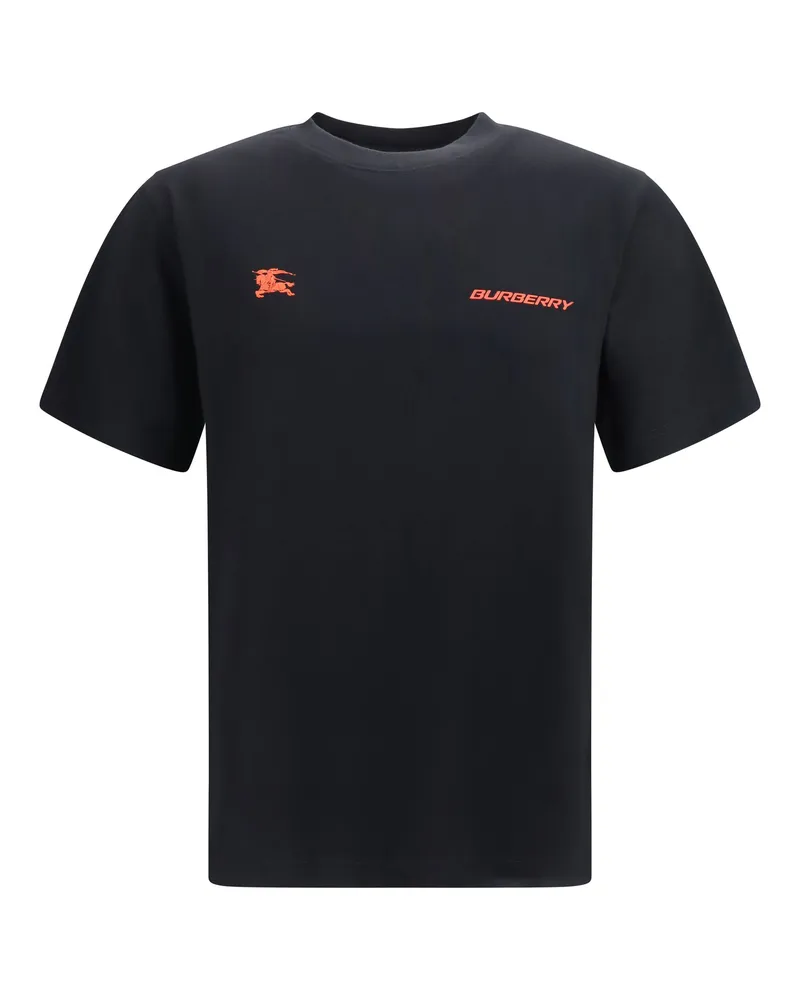 Burberry Men's T-Shirt Cotton Map Print Black T-Shirts And Polos Black
