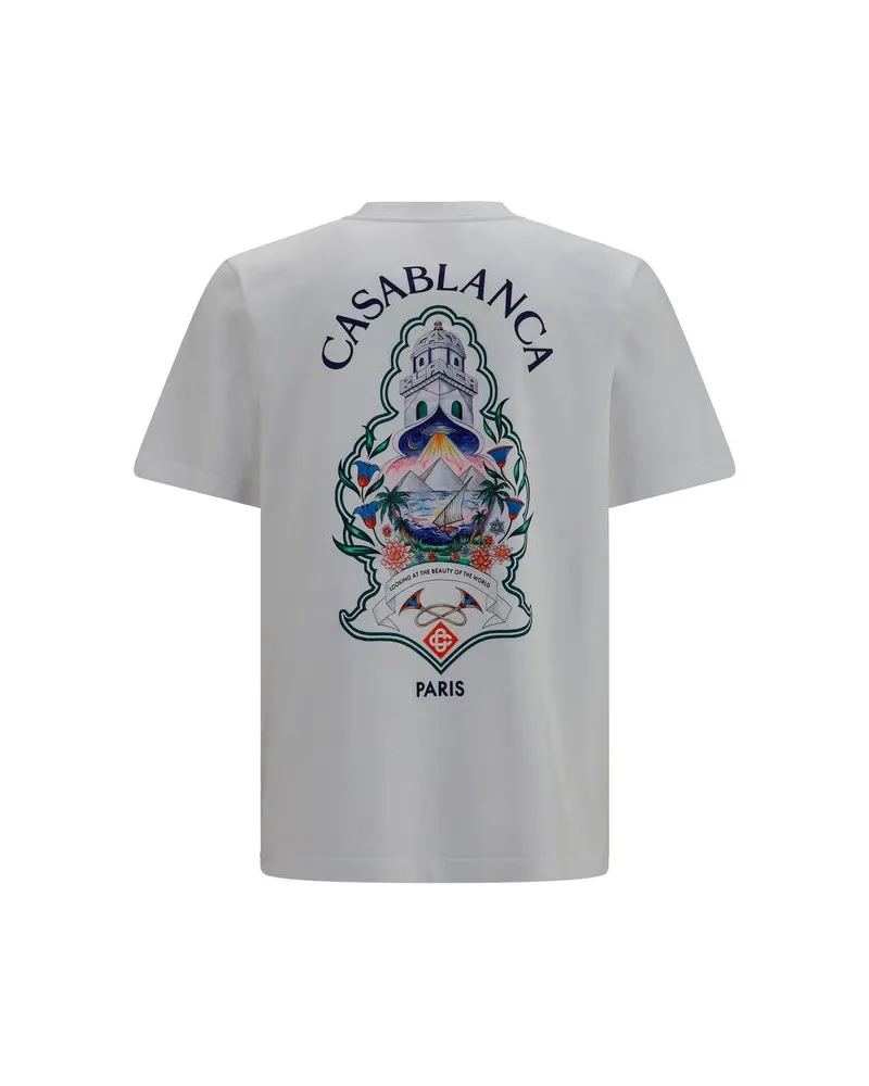 Casablanca Paris Men White Cotton T-Shirt White