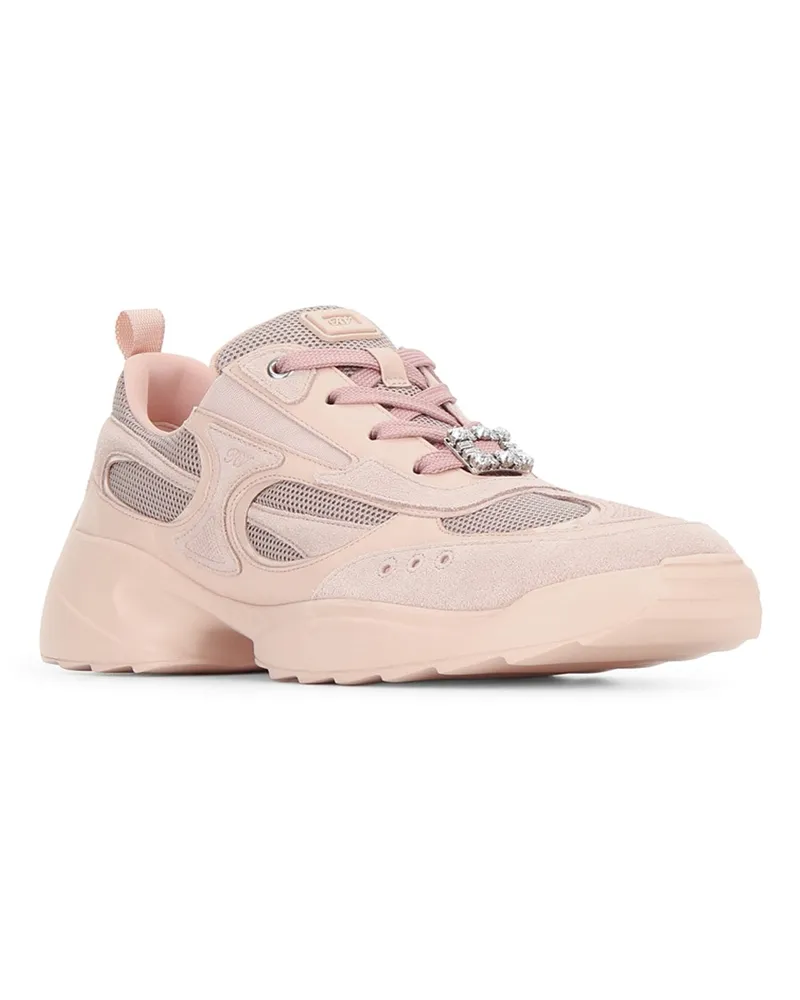 Roger Vivier Women's Viv On The Run Mini Strass Lace-Up M003m011c211m004 Scarpe Con Tacco High Heel Shoes Beige