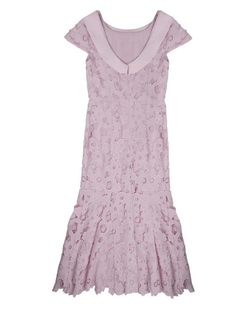 Self-Portrait Lace Open Back Dress — Pink Pink
