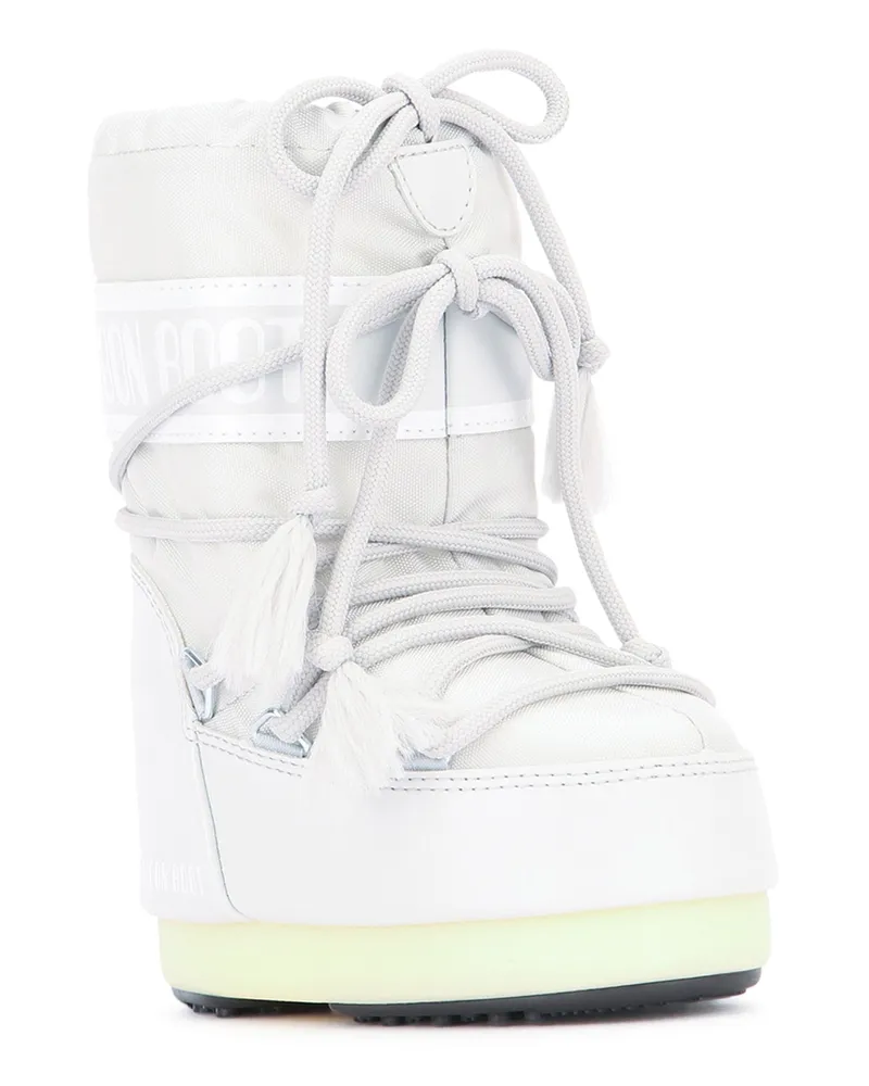 Moon Boot Boys' Mb Icon Nylon Glaciergrey Polyamide - Pvc Stivali Boot White