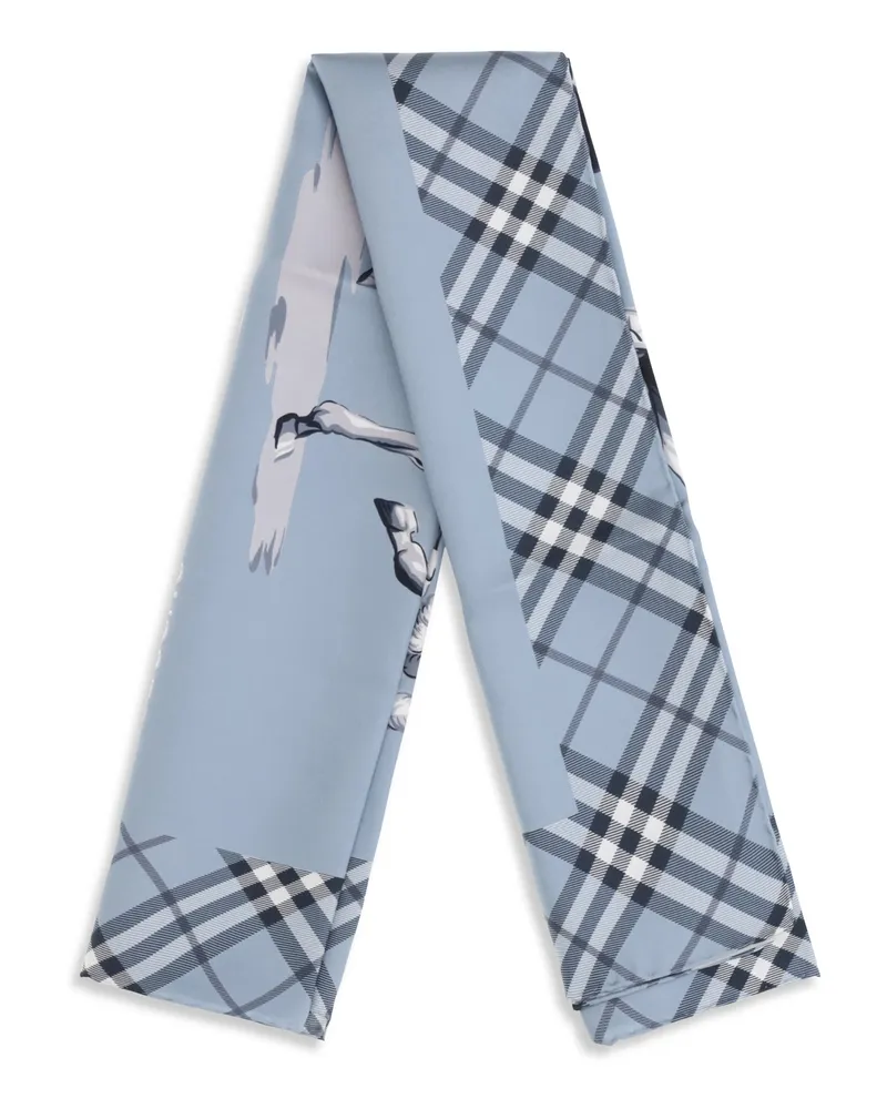 Burberry Men's Silk Scarf Archive Knight Bank Blue Scarfs Blue