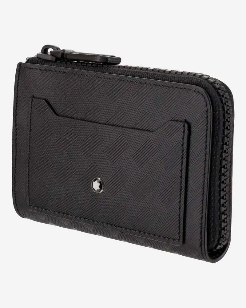 Montblanc Men's Key Case With 4 Compartments Black Leather Accessory Black