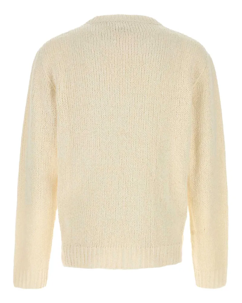 The Row Men's Ivory Silk Laing Sweater White Exterior: Maglieria White