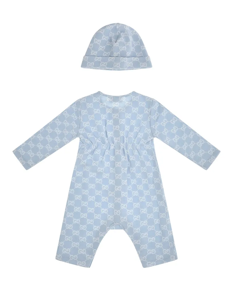 Gucci Boys' Gg Cotton Piqué Baby Gift Set Blue-White Extras Blue/white Blue