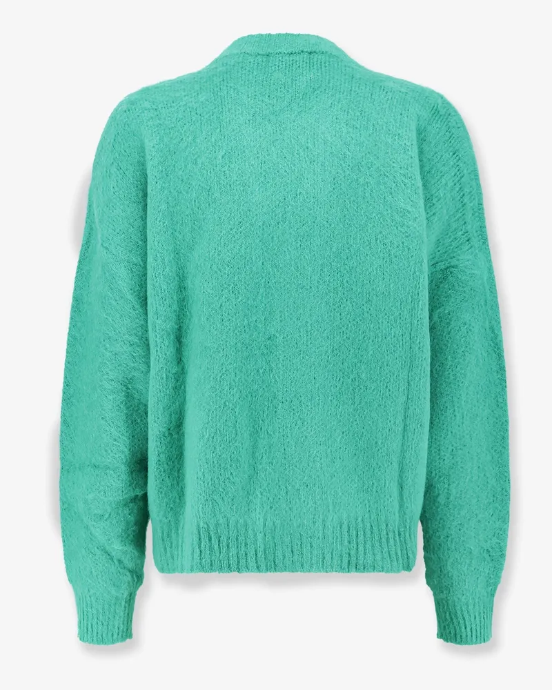 BONSAI Men's Mohair Blend Cardigan Green Acrylic Sweater Green