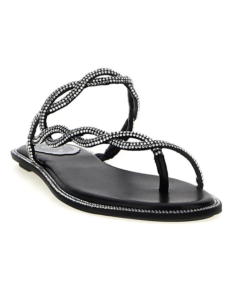 René Caovilla Braid Sandals — Black Black