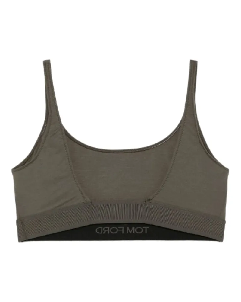 Tom Ford Women's Scoop-Neck Top Military Green Modal Tops Green