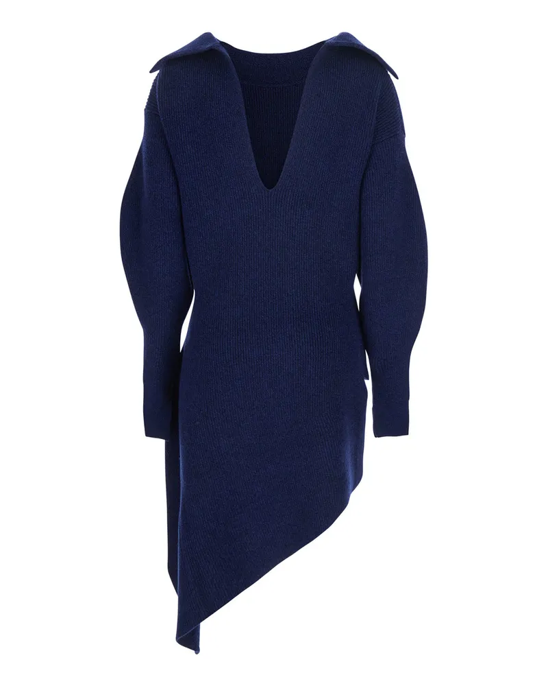 Givenchy Padded Collar Wool Blend Sweater — Blue Blue