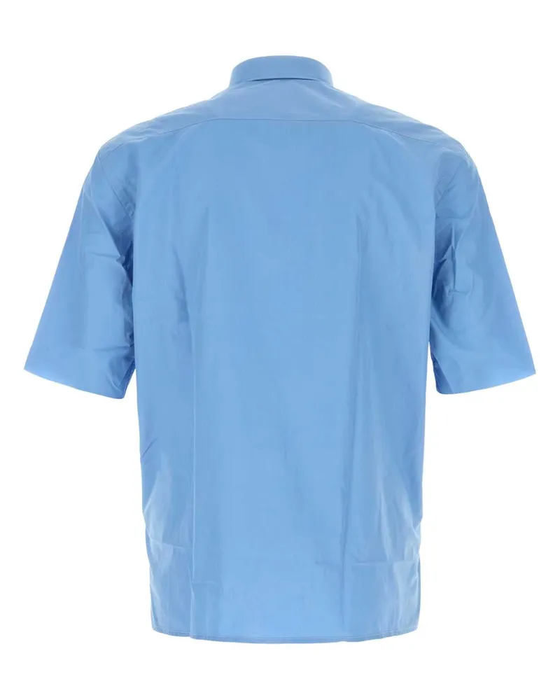 Namacheko Men's Cerulean Blue Poplin Guardia Shirt Skyblue Exterior: Cotton Camicie Blue