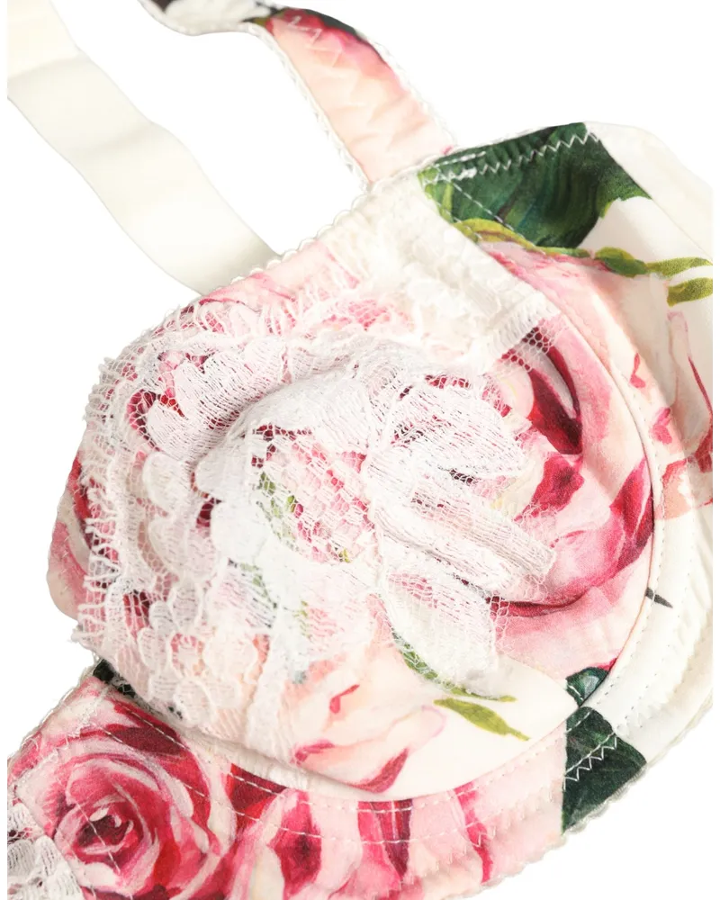 Dolce & Gabbana Women's Multicolor Floral Semi-Pad Underwire Underwear Cotton Elastane Nylon Silk Clothing Multicolor