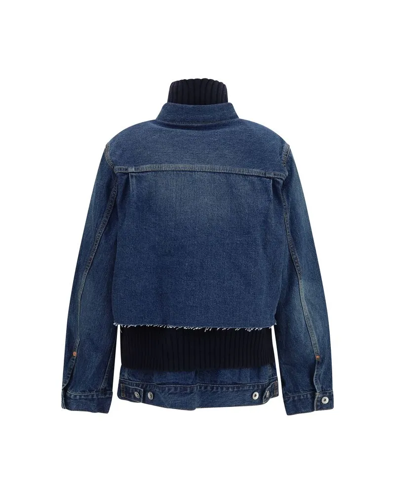 Sacai Women's Blue Cotton Denim Jacket Clothing Blue