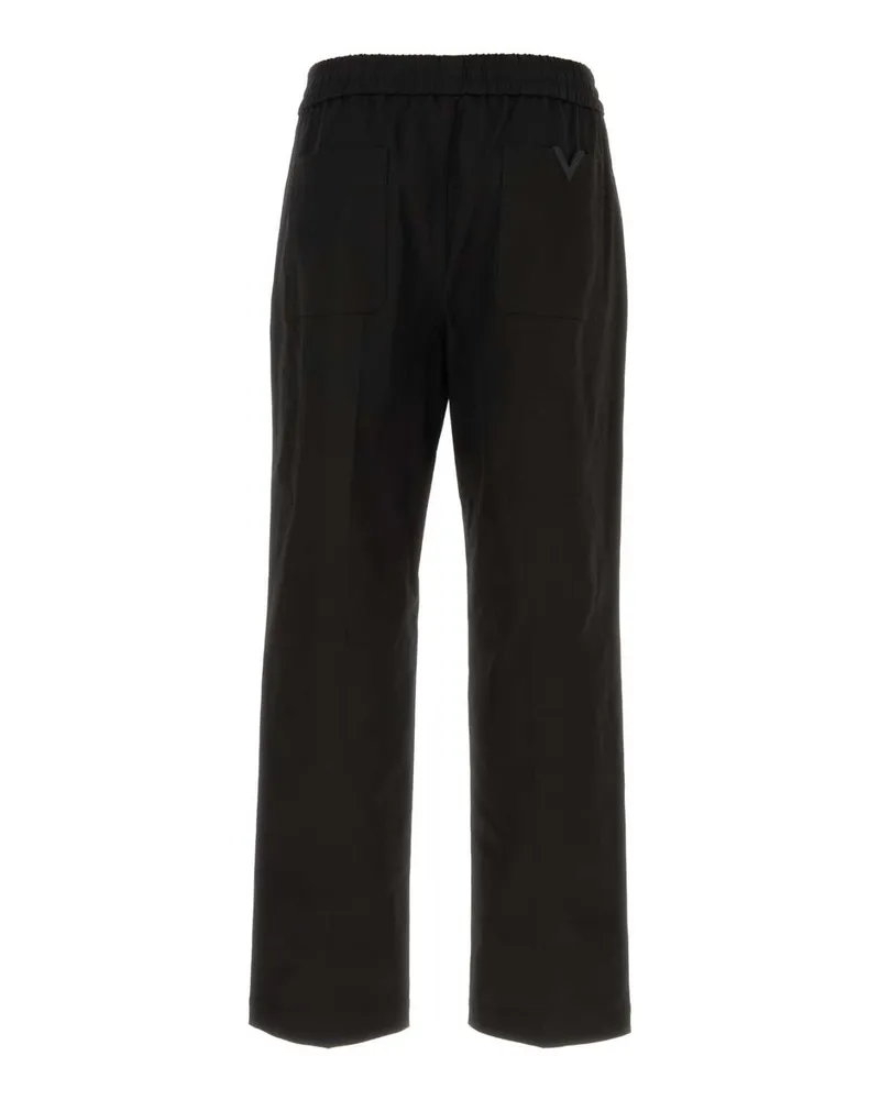 Valentino Garavani Men's Black Stretch Cotton Pant Nero Exterior: Elastane Pantaloni Trousers Black