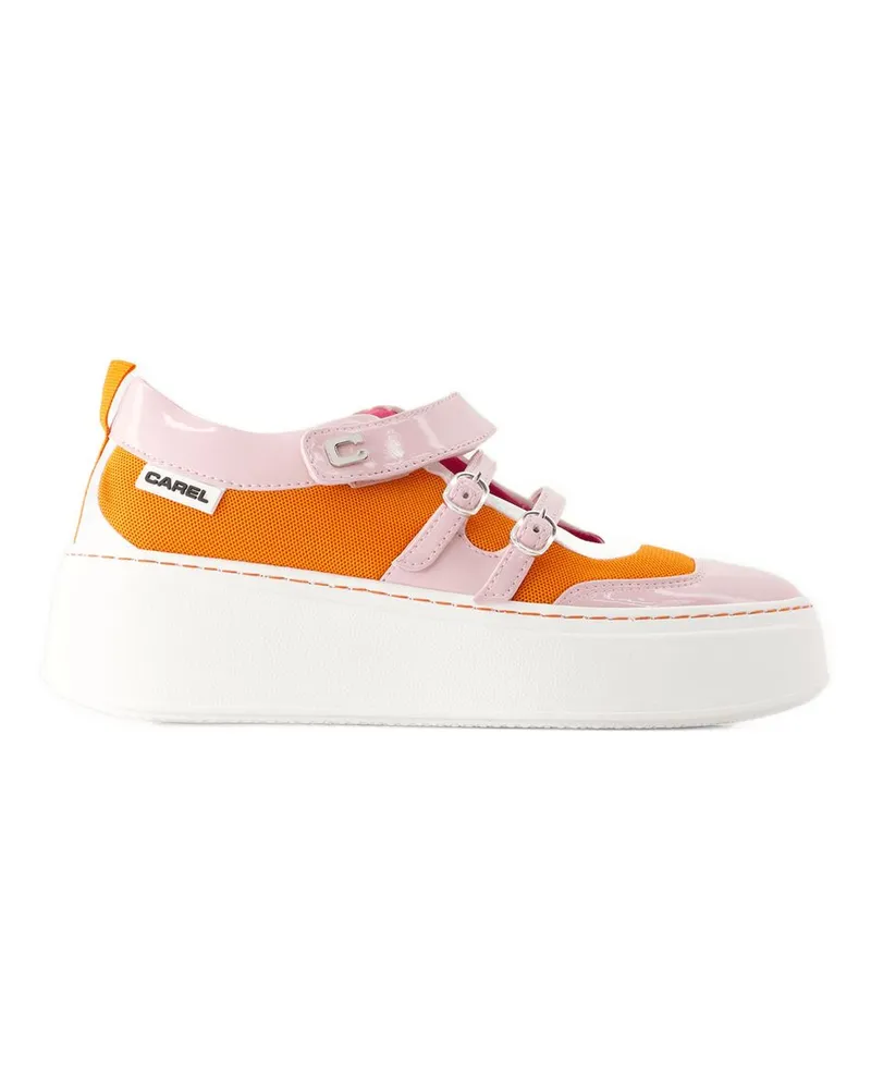 Carel Women's Baskina Sneakers -  Leather Orange-Pink Shoes Orange