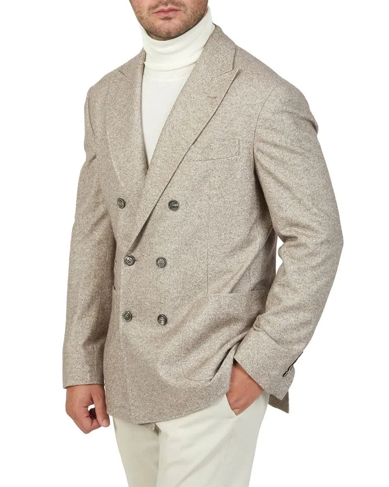 Brunello Cucinelli Men Beige Cashmere Coat Clothing Beige