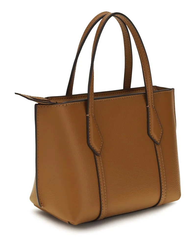 Tory Burch Women's Mini Tote Bag Perry Autumn Brown Calf Leather Shoulder Brown