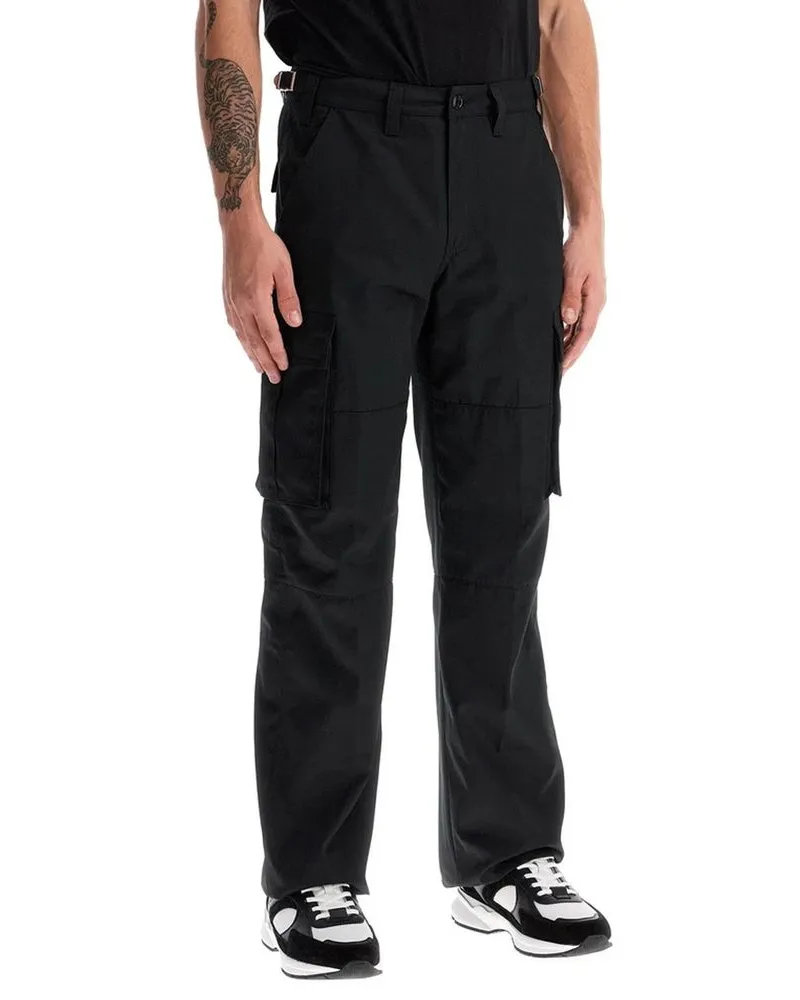 Celine Men's Black Cotton Cargo Pants Black