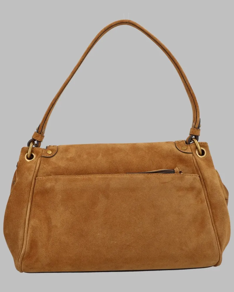 Isabel Marant Chany Suede Shoulder Bag — Brown Brown
