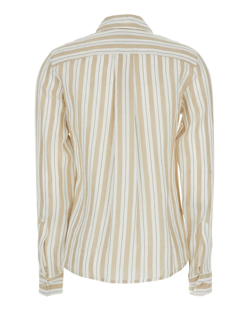 Semicouture Women's Shirt Linen Beige Blouses Beige