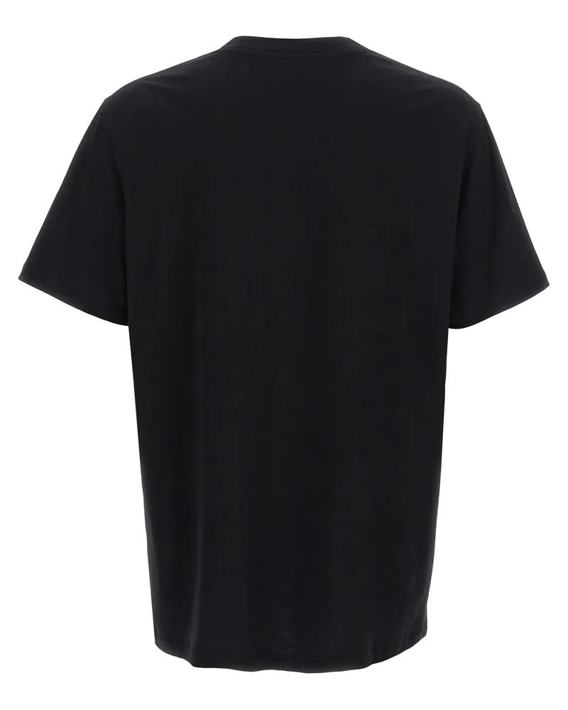Balmain Men's Bicolor Organic Cotton T-Shirt Black