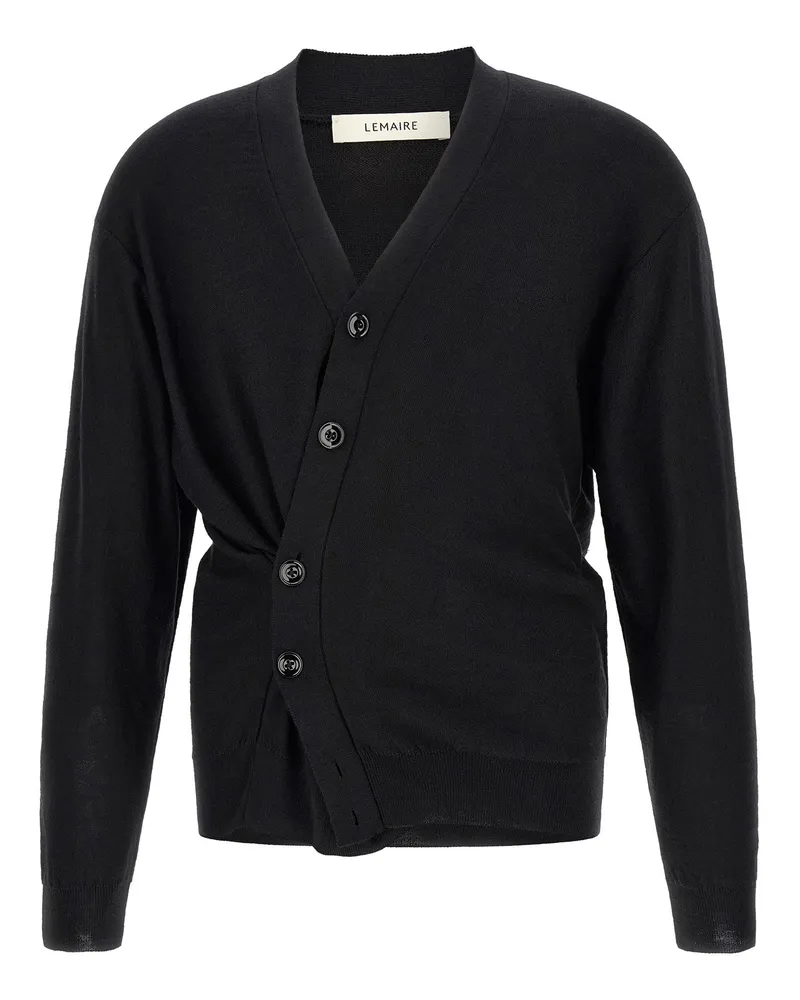 Christophe Lemaire Relaxed Twisted Cardigan — Black Black